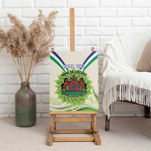 Personalised Lesotho Independence Day Canvas Wall Art Aloe Polyphylla Mix Coat Of Arms