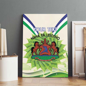 Personalised Lesotho Independence Day Canvas Wall Art Aloe Polyphylla Mix Coat Of Arms