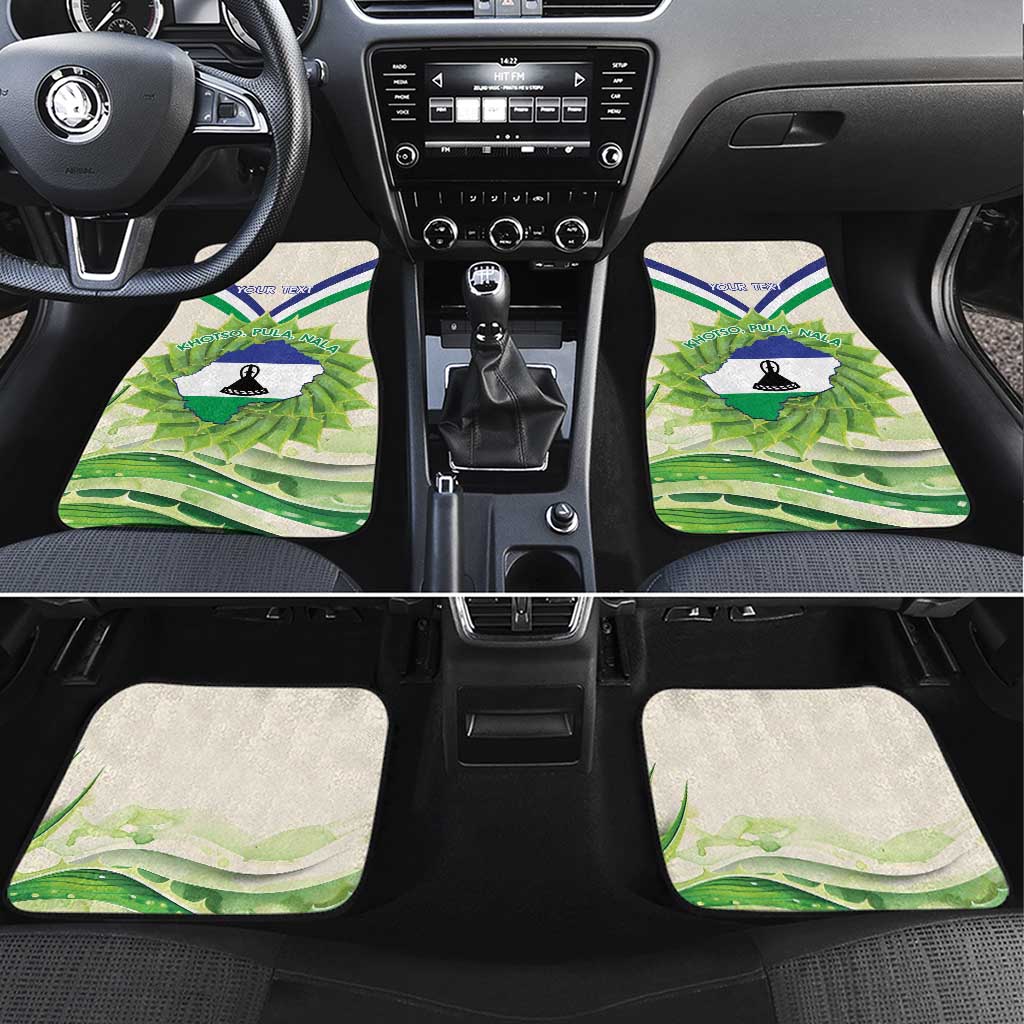 Personalised Lesotho Independence Day Car Mats Aloe Polyphylla Mix Coat Of Arms