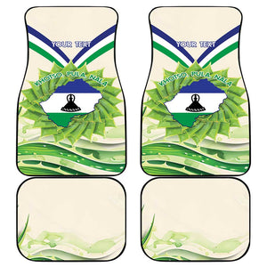 Personalised Lesotho Independence Day Car Mats Aloe Polyphylla Mix Coat Of Arms