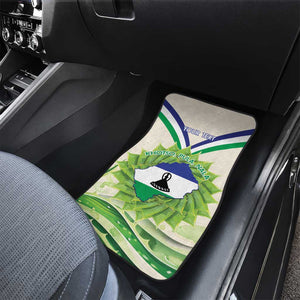 Personalised Lesotho Independence Day Car Mats Aloe Polyphylla Mix Coat Of Arms