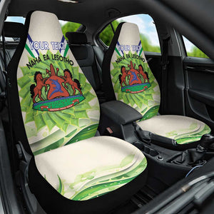 Personalised Lesotho Independence Day Car Seat Cover Aloe Polyphylla Mix Coat Of Arms