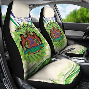 Personalised Lesotho Independence Day Car Seat Cover Aloe Polyphylla Mix Coat Of Arms