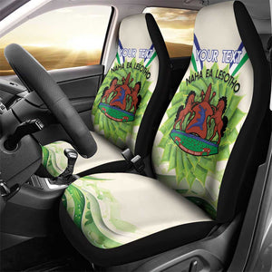 Personalised Lesotho Independence Day Car Seat Cover Aloe Polyphylla Mix Coat Of Arms