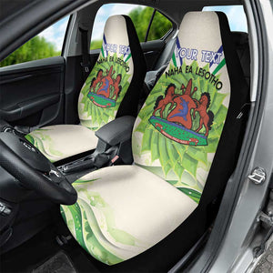 Personalised Lesotho Independence Day Car Seat Cover Aloe Polyphylla Mix Coat Of Arms