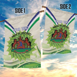 Personalised Lesotho Independence Day Garden Flag Aloe Polyphylla Mix Coat Of Arms