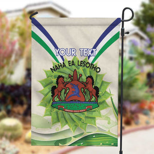 Personalised Lesotho Independence Day Garden Flag Aloe Polyphylla Mix Coat Of Arms