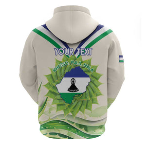 Personalised Lesotho Independence Day Hoodie Aloe Polyphylla Mix Coat Of Arms