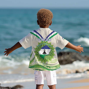 Personalised Lesotho Independence Day Kid Hawaiian Shirt Aloe Polyphylla Mix Coat Of Arms