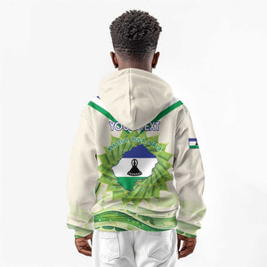 Personalised Lesotho Independence Day Kid Hoodie Aloe Polyphylla Mix Coat Of Arms