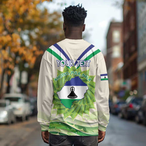 Personalised Lesotho Independence Day Long Sleeve Shirt Aloe Polyphylla Mix Coat Of Arms LT14