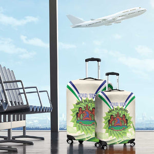 Personalised Lesotho Independence Day Luggage Cover Aloe Polyphylla Mix Coat Of Arms