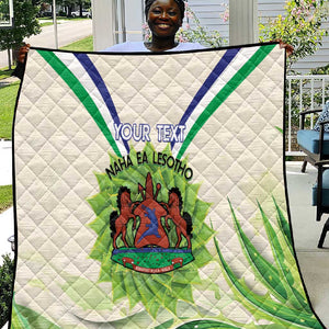 Personalised Lesotho Independence Day Quilt Aloe Polyphylla Mix Coat Of Arms