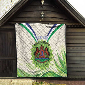 Personalised Lesotho Independence Day Quilt Aloe Polyphylla Mix Coat Of Arms