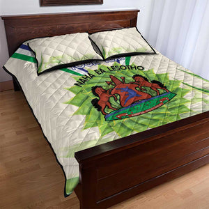 Personalised Lesotho Independence Day Quilt Bed Set Aloe Polyphylla Mix Coat Of Arms