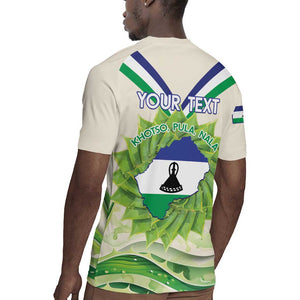 Personalised Lesotho Independence Day Rugby Jersey Aloe Polyphylla Mix Coat Of Arms