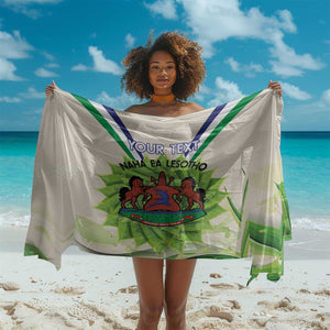 Personalised Lesotho Independence Day Sarong Aloe Polyphylla Mix Coat Of Arms