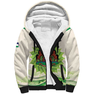 Personalised Lesotho Independence Day Sherpa Hoodie Aloe Polyphylla Mix Coat Of Arms