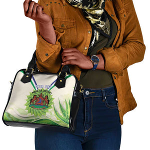 Personalised Lesotho Independence Day Shoulder Handbag Aloe Polyphylla Mix Coat Of Arms