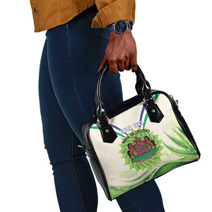 Personalised Lesotho Independence Day Shoulder Handbag Aloe Polyphylla Mix Coat Of Arms