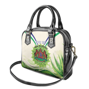 Personalised Lesotho Independence Day Shoulder Handbag Aloe Polyphylla Mix Coat Of Arms