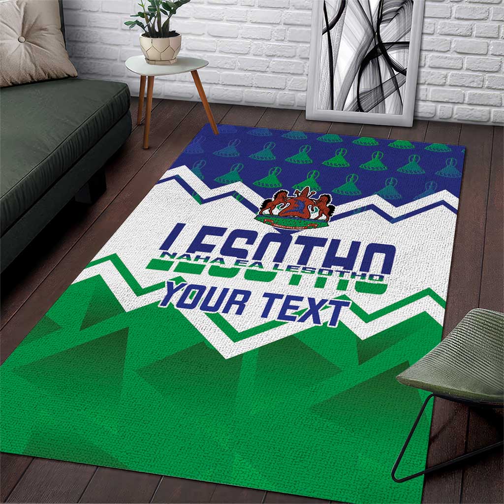 Personalised Lesotho Independence Day Area Rug Naha ea Lesotho Proud