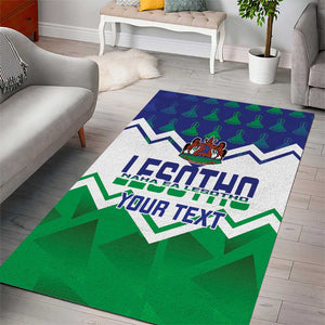 Personalised Lesotho Independence Day Area Rug Naha ea Lesotho Proud