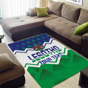 Personalised Lesotho Independence Day Area Rug Naha ea Lesotho Proud