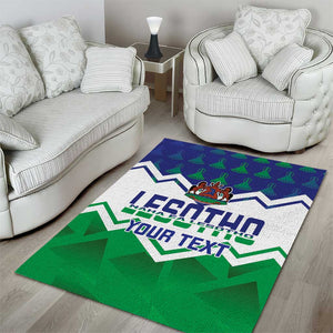 Personalised Lesotho Independence Day Area Rug Naha ea Lesotho Proud