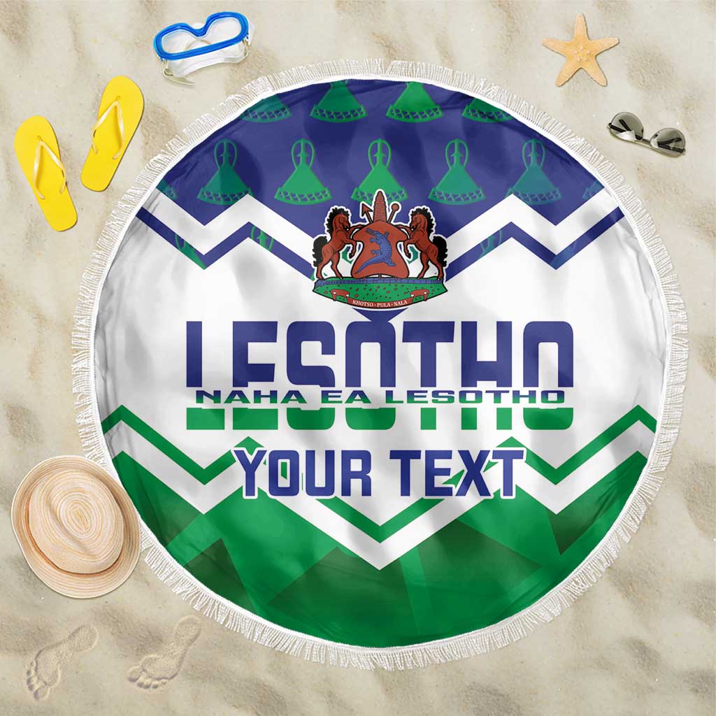 Personalised Lesotho Independence Day Beach Blanket Naha ea Lesotho Proud