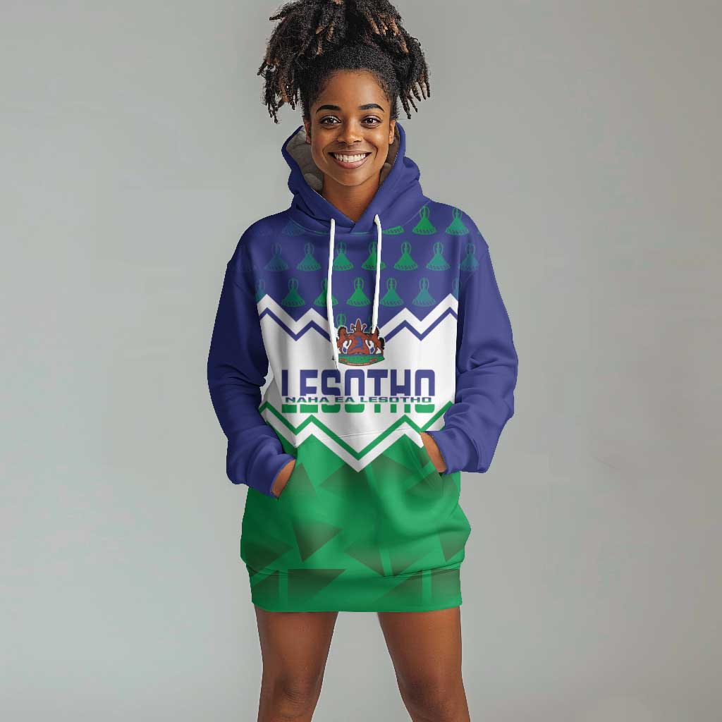 Personalised Lesotho Independence Day Hoodie Dress Naha ea Lesotho Proud