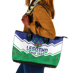 Personalised Lesotho Independence Day Leather Tote Bag Naha ea Lesotho Proud