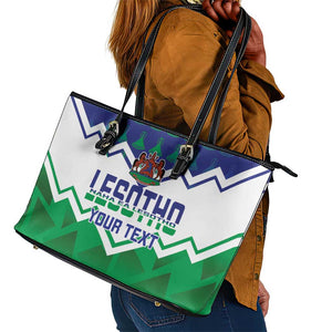 Personalised Lesotho Independence Day Leather Tote Bag Naha ea Lesotho Proud