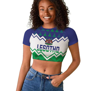 Personalised Lesotho Independence Day Raglan Cropped T shirt Naha ea Lesotho Proud