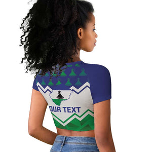 Personalised Lesotho Independence Day Raglan Cropped T shirt Naha ea Lesotho Proud