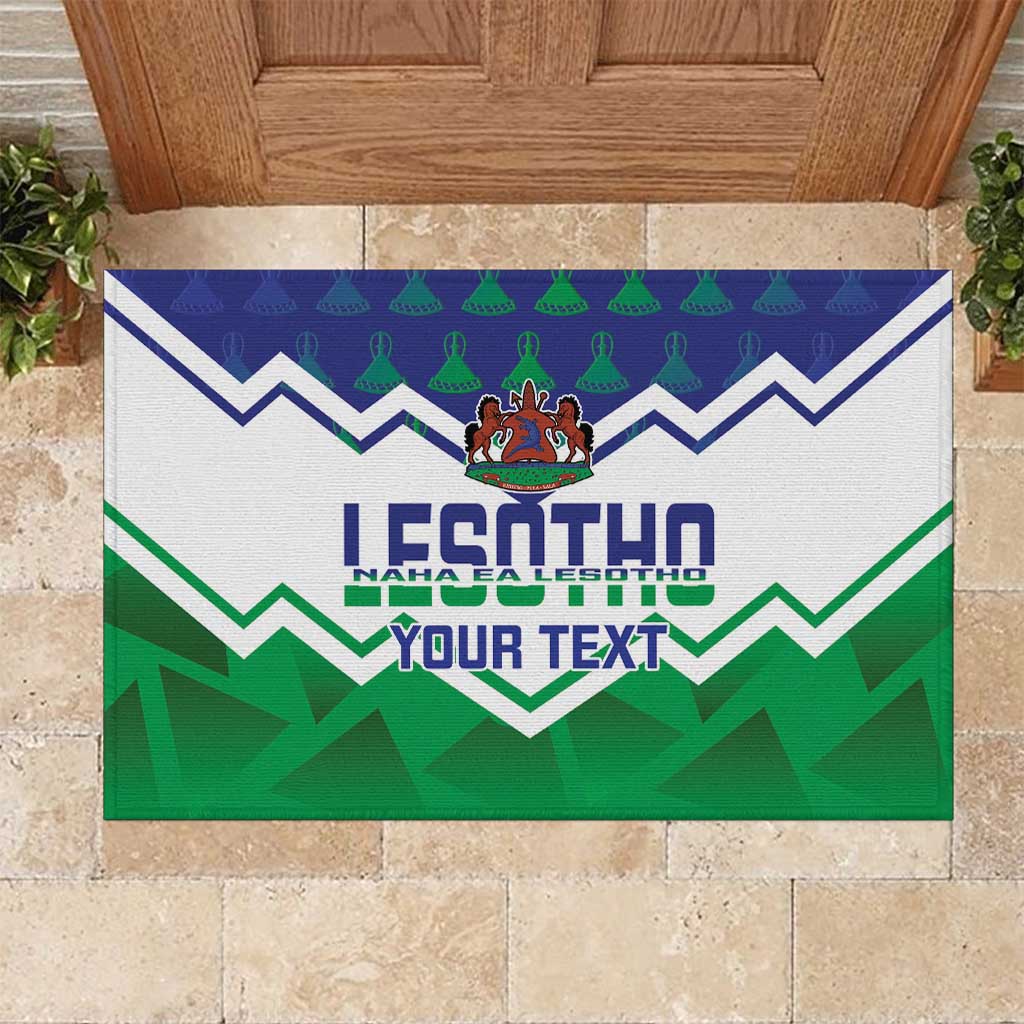 Personalised Lesotho Independence Day Rubber Doormat Naha ea Lesotho Proud