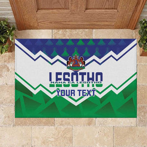 Personalised Lesotho Independence Day Rubber Doormat Naha ea Lesotho Proud