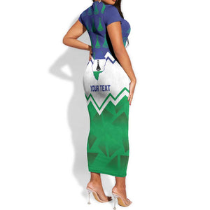 Personalised Lesotho Independence Day Short Sleeve Bodycon Dress Naha ea Lesotho Proud