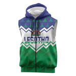 Personalised Lesotho Independence Day Sleeveless Zip Hoodie Naha ea Lesotho Proud - African Pride