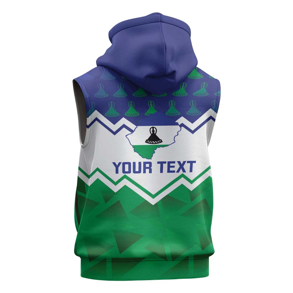 Personalised Lesotho Independence Day Sleeveless Zip Hoodie Naha ea Lesotho Proud - African Pride