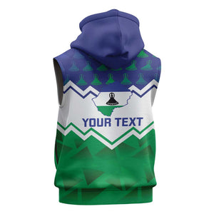Personalised Lesotho Independence Day Sleeveless Zip Hoodie Naha ea Lesotho Proud - African Pride