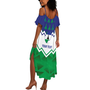 Personalised Lesotho Independence Day Summer Maxi Dress Naha ea Lesotho Proud