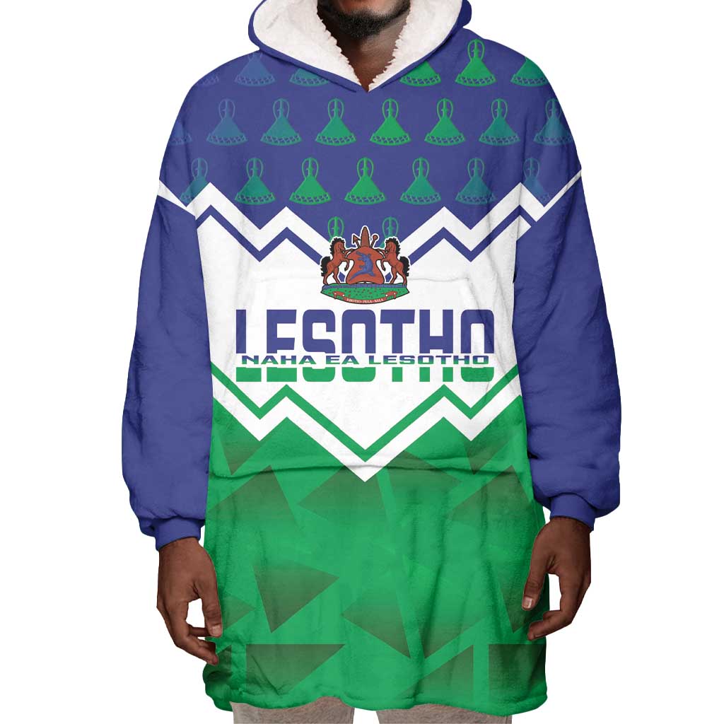 Personalised Lesotho Independence Day Wearable Blanket Hoodie Naha ea Lesotho Proud