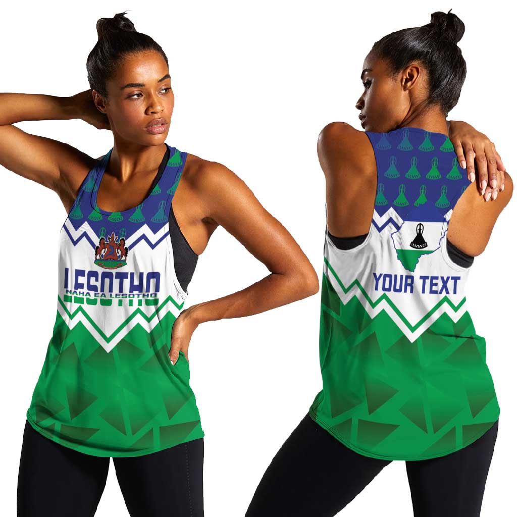 Personalised Lesotho Independence Day Women Racerback Tank Naha ea Lesotho Proud