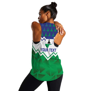 Personalised Lesotho Independence Day Women Racerback Tank Naha ea Lesotho Proud