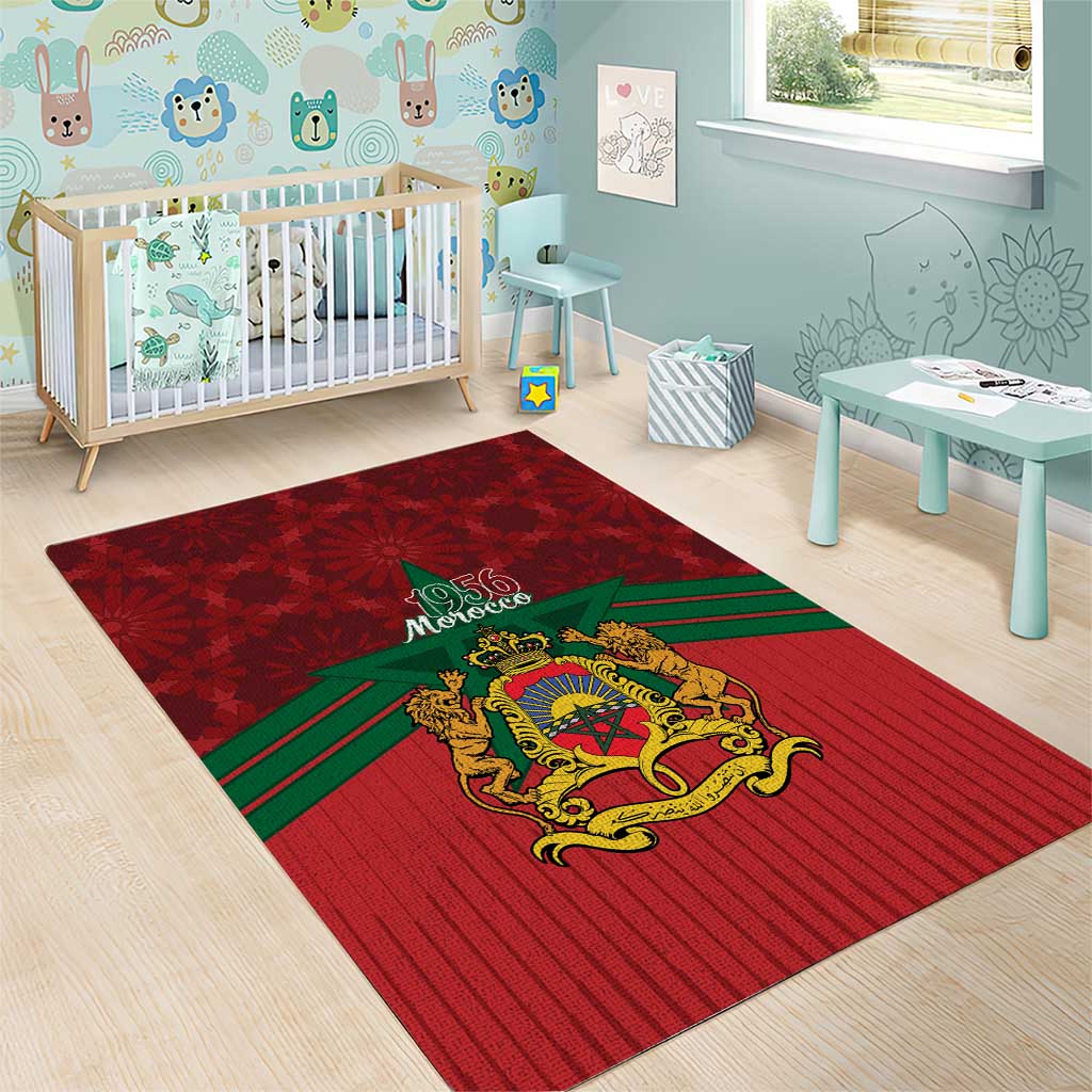 Afro Morocco Independence Day Area Rug 1956 Proud Islamic Pattern - African Pride