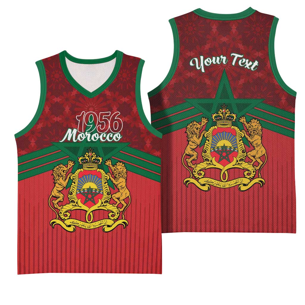Personalized Afro Morocco Independence Day Basketball Jersey 1956 Proud Islamic Pattern - African Pride
