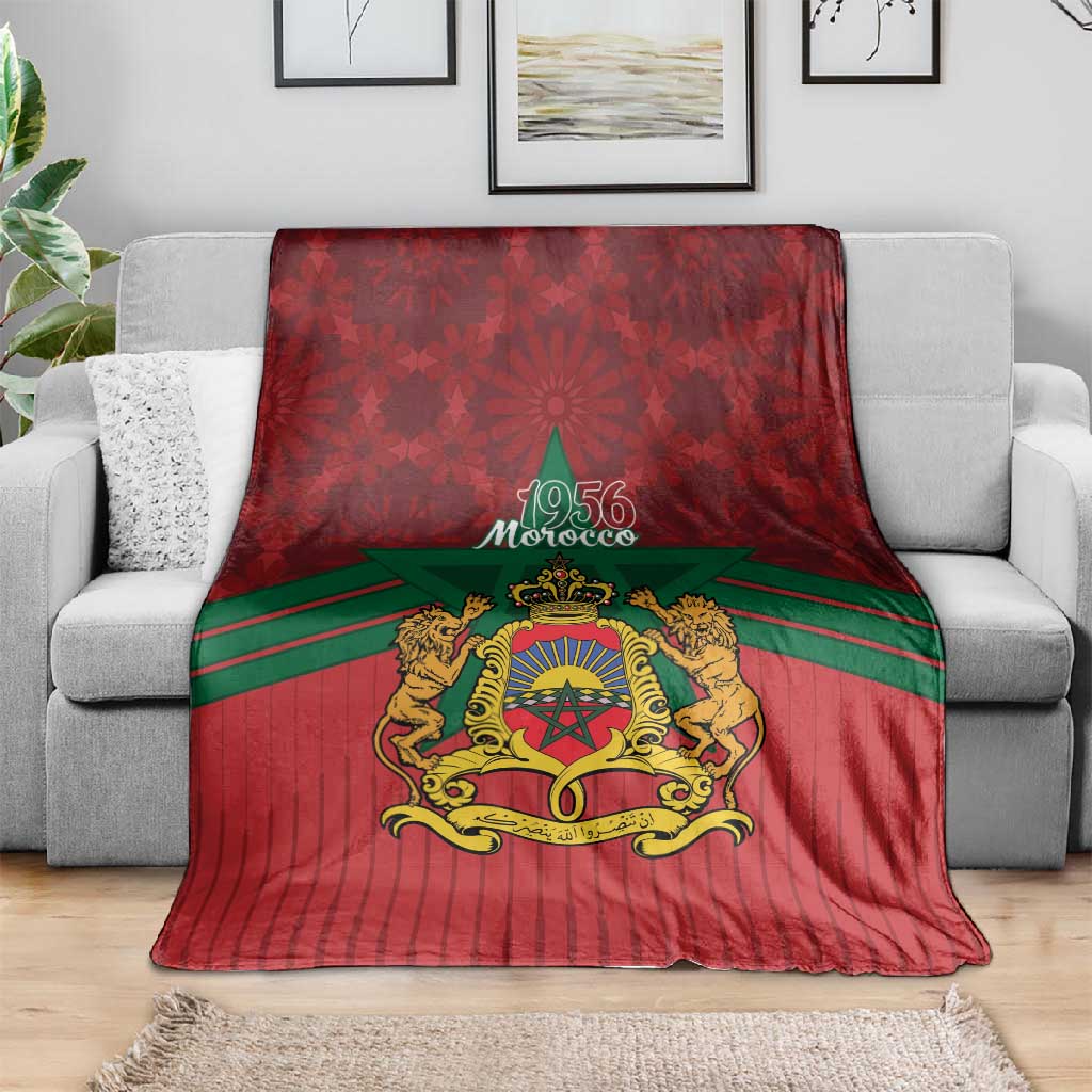 Afro Morocco Independence Day Blanket 1956 Proud Islamic Pattern - African Pride