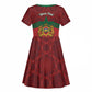 Personalized Afro Morocco Independence Day Kid Short Sleeve Dress 1956 Proud Islamic Pattern - African Pride