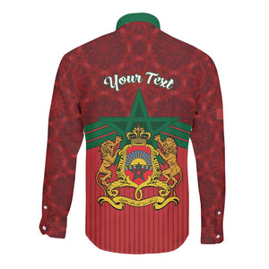 Personalized Afro Morocco Independence Day Long Sleeve Button Shirt 1956 Proud Islamic Pattern - African Pride